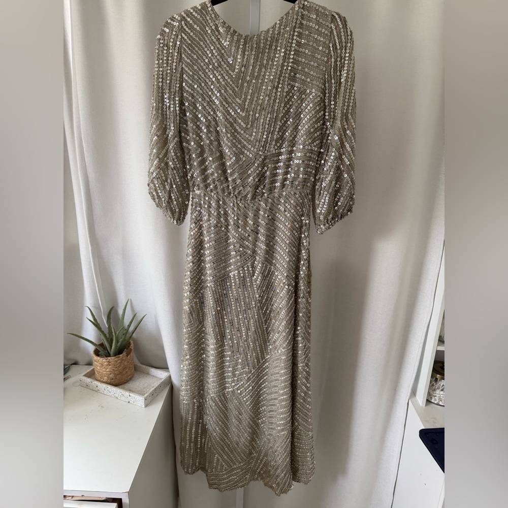 Rachel gilbert lovelle wrap beaded midi dress NO OFFERS CONSIDERED - Picture 7 of 12